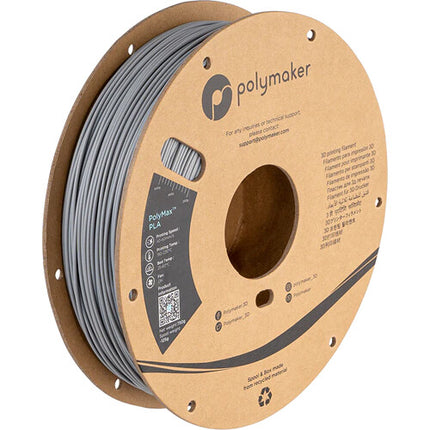 Polymaker PolyMax PLA Filamento 2.85mm 750g Gris Fácil de Imprimir Temperatura 374-446°F