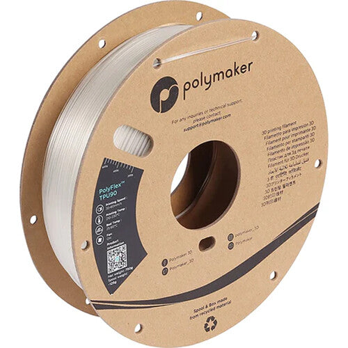 Polymaker Polímero Flexible 2.85mm TPU90 Filamento 750g Shore 90A Transparente