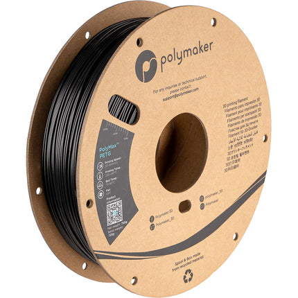 Polymaker PolyMax PETG Filamento 1.75mm 750g Negro para impresión 3D