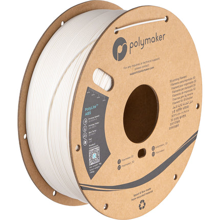 Polymaker PolyLite ABS Filamento 1.75mm 1kg Blanco Bolsa Vacuum Sellada
