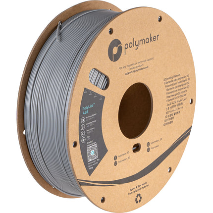 Polymaker PolyLite ABS Filamento 1.75mm 1kg Gris con Bolsa Resellable