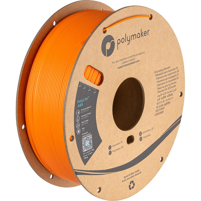 Polymaker PolyLite ABS filamento 1.75mm 1kg naranja bolsa sellada