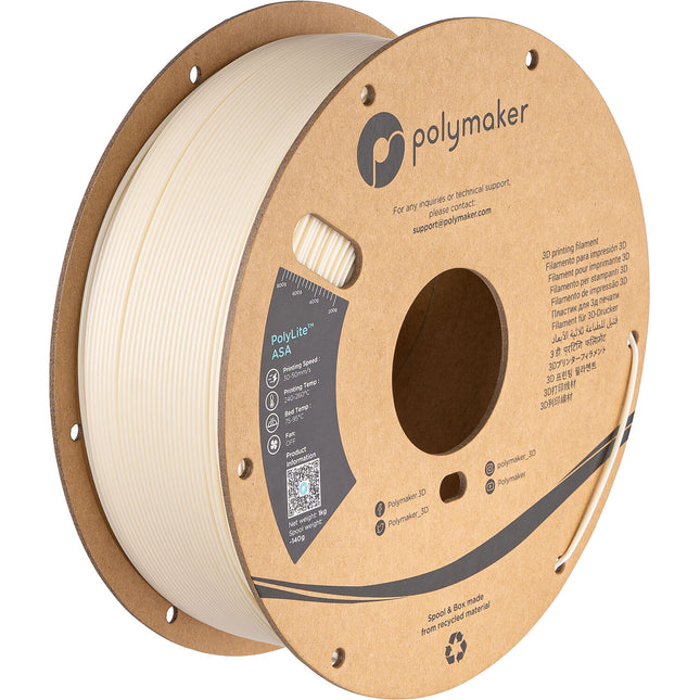 Polymaker PolyLite ASA Filamento 1.75mm 1kg Natural Temperatura 464-500°F
