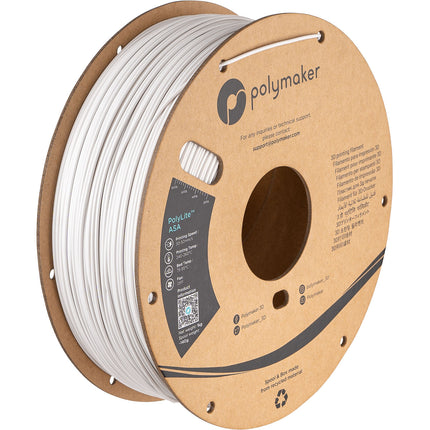 Polymaker PolyLite ASA Filamento 2.85mm 1kg Blanco Compatible Directo Indirecto