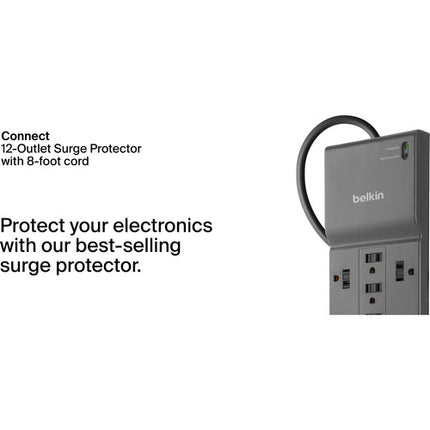 Belkin Protector contra Sobretensiones 12 Tomas 3780 Joules Negro