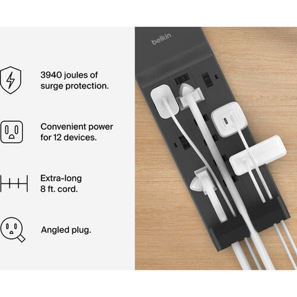 Belkin Protector contra Sobretensiones 12 Tomas 3780 Joules Negro