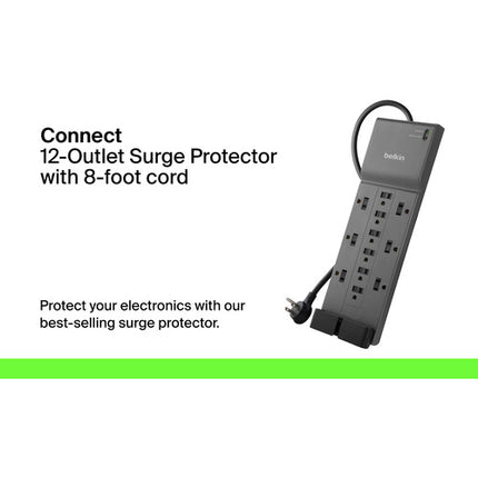 Belkin Protector contra Sobretensiones 12 Tomas 3780 Joules Negro