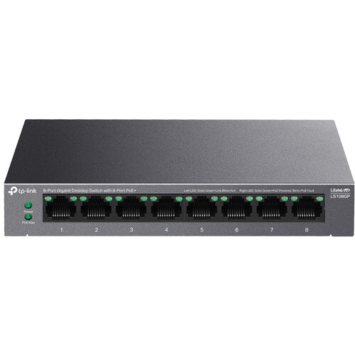 TP-Link LS108GP Switch 8 Puertos Gigabit PoE+ 62W Rendimiento