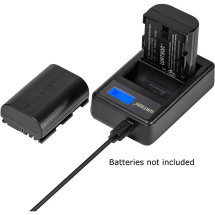 Watson Mini Duo Cargador USB-C para Baterías Canon LP-E6 con Pantalla LCD Dual