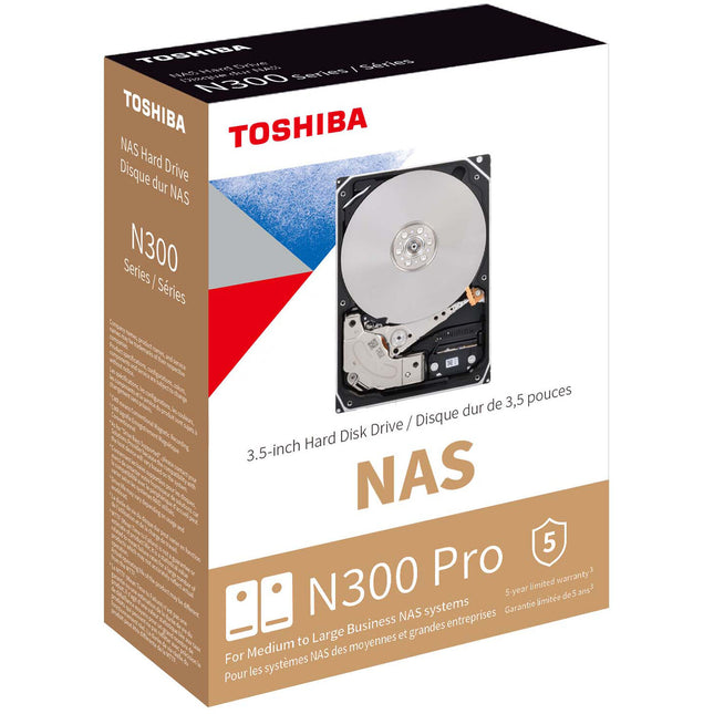 Toshiba 8TB N300 PRO Disco Duro Interno NAS 7200 rpm 512MB Caché SATA III 3.5"