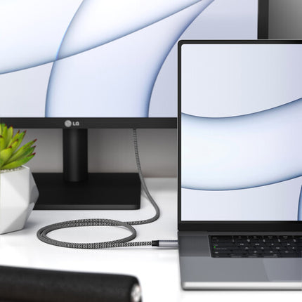 Satechi Cable USB4 USB-C 2.6 pies 40 Gb/s 100W diseño trenzado