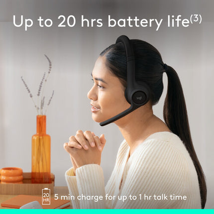Logitech Zone 300 Auriculares Inalámbricos Negro 30mm Bluetooth 16h Batería USB-C