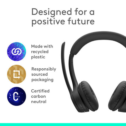 Logitech Zone 300 Auriculares Inalámbricos Negro 30mm Bluetooth 16h Batería USB-C