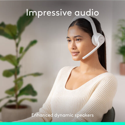 Logitech Zone 300 Auriculares Inalámbricos Con Doble Micrófono Cancelación De Ruido Bluetooth 5.3 Off-White