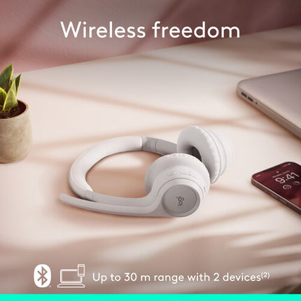 Logitech Zone 300 Auriculares Inalámbricos Con Doble Micrófono Cancelación De Ruido Bluetooth 5.3 Off-White
