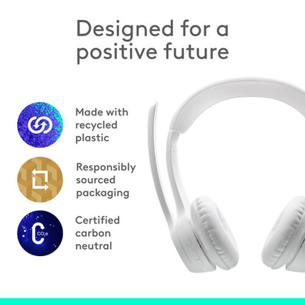 Logitech Zone 300 Auriculares Inalámbricos Con Doble Micrófono Cancelación De Ruido Bluetooth 5.3 Off-White