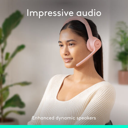 Logitech Zone 300 Auriculares Inalámbricos Rose 30mm Micrófonos Dual Bluetooth 5.3