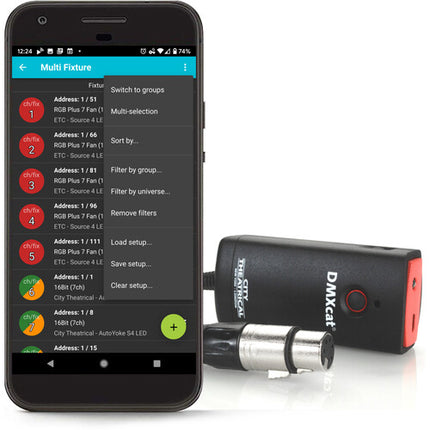 City Theatrical DMXcat Herramienta de Prueba Multifunción con Batería 20h y Bluetooth 50'