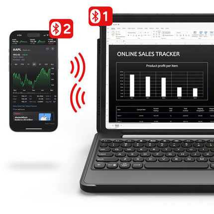 ZAGG Rugged Book Funda con Teclado Inalámbrico para iPad 10.9" 10th Gen Negro protección caída 6.6 pies