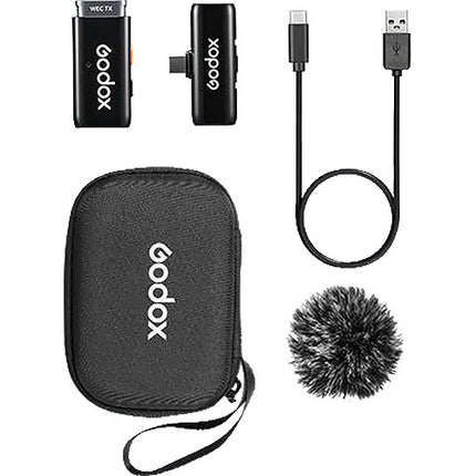 Godox WES2 Sistema de Micrófono Inalámbrico USB-C 2.4 GHz Alcance 200 m