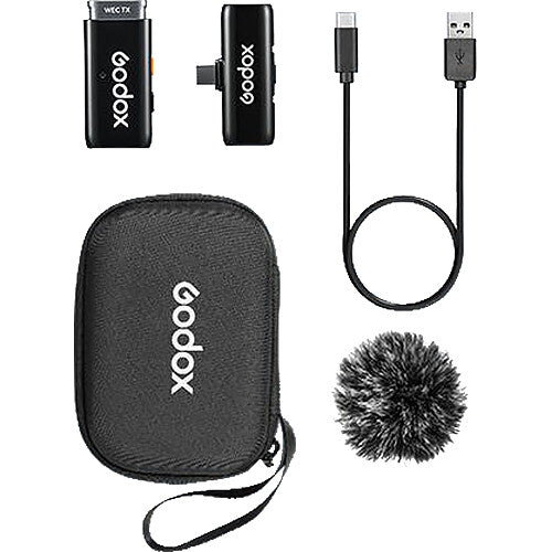 Godox WES2 Sistema de Micrófono Inalámbrico USB-C 2.4 GHz Alcance 200 m