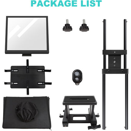 GVM Teleprompter para Tablets y Smartphones con Control Remoto Bluetooth y Plataforma Ajustable