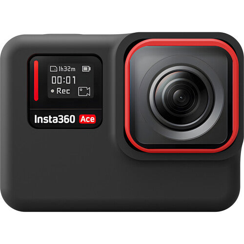 TELESIN Funda de Silicona Protectora con Cubierta de Lente y Pantalla Trasera para Insta360 ACE Negra