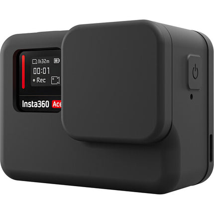 TELESIN Funda de Silicona Protectora con Cubierta de Lente y Pantalla Trasera para Insta360 ACE Negra