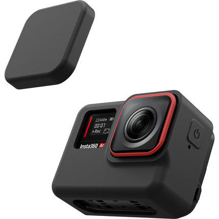 TELESIN Funda de Silicona Protectora con Cubierta de Lente y Pantalla Trasera para Insta360 ACE Negra