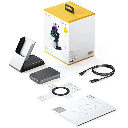 ALOGIC Matrix Base de Carga Magnética 2 en 1 para Smartphone y Auriculares Blanco 15W Qi 7.5W MagSafe