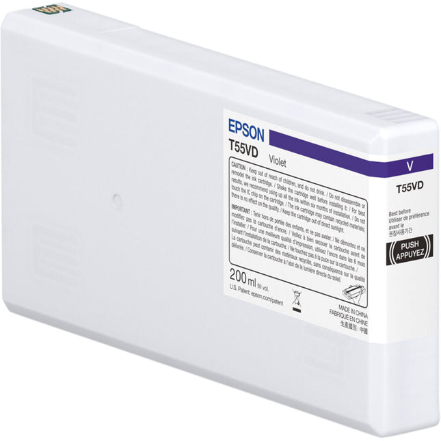 Epson T55V Tinta UltraChrome PRO10 Violeta 200mL para Impresora fotográfica SureColor P5370 17"