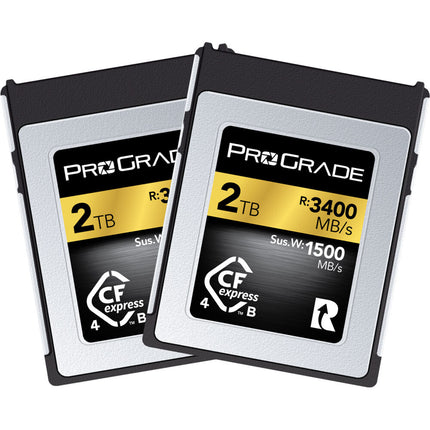 ProGrade Digital CFexpress 4.0 Tipo B 2TB Tarjetas de Memoria 2 Pack 3400 MB/s Lectura 3000 MB/s Escritura
