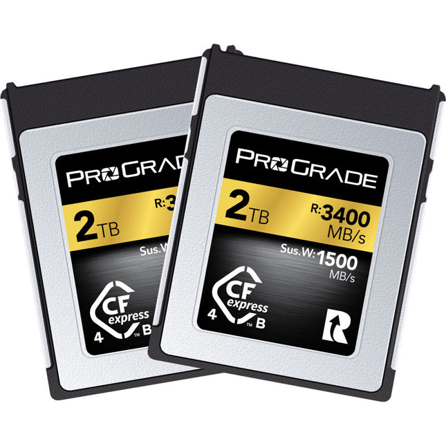 ProGrade Digital CFexpress 4.0 Tipo B 2TB Tarjetas de Memoria 2 Pack 3400 MB/s Lectura 3000 MB/s Escritura