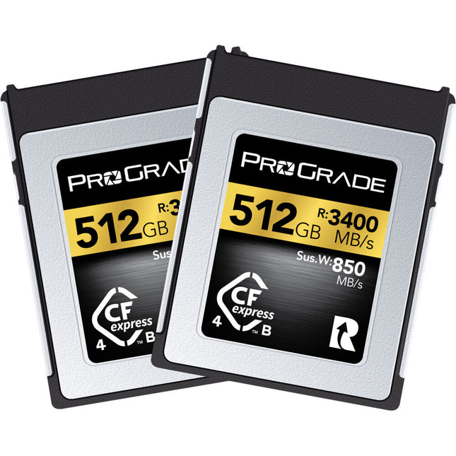 ProGrade Digital 512GB Tarjeta de Memoria CFexpress 4.0 Tipo B Gold 3400 MBs 2-Pack
