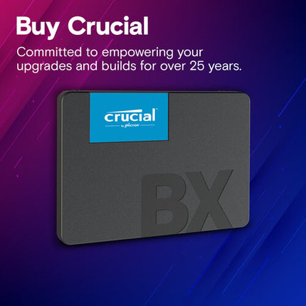 Crucial 2TB BX500 SSD Interno SATA III 2.5" 7mm 540MB/s Lectura