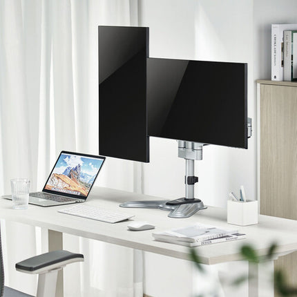 Rocstor ErgoReach EP11 Soporte para Doble Monitor Aluminio 17 a 32 Pulgadas 17.6 lb Capacidad