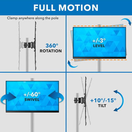 Mount-It! MI-390XL Soporte para TV de Poste para Pantallas 32 a 55" con Inclinado y Giratorio