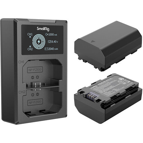 SmallRig Kit NP-FZ100 para Sony con 2 Baterías y Cargador USB 2 Bahías