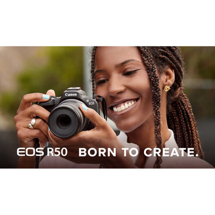 Canon EOS R50 Kit Video Creator Cámara sin Espejo Lente 10-18mm F4.5-6.3 Trípode Grip