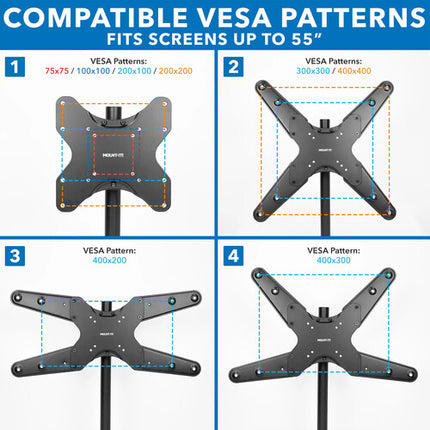 Mount-It! MI-391XL Soporte de TV para 32 a 55" con giro 180° y ajuste de inclinación