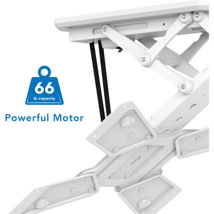Mount-It MI-4223W Soporte Retráctil Motorizado de Techo para TV 32 a 55" Blanco 66 lb Control Remoto