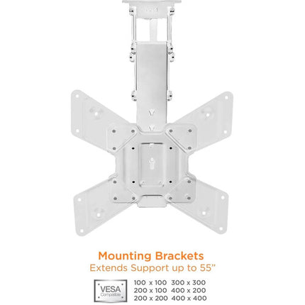 Mount-It MI-4223W Soporte Retráctil Motorizado de Techo para TV 32 a 55" Blanco 66 lb Control Remoto