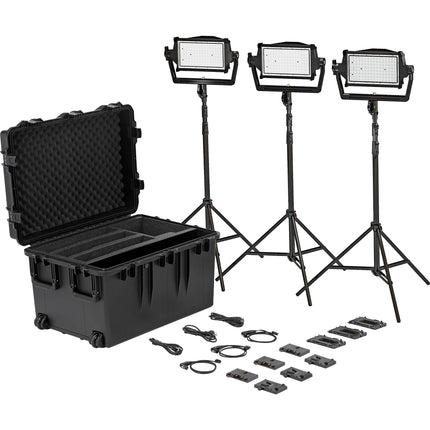 Litepanels Astra IP Half Kit de 3 luces LED bicolor soportes y estuche Pelican
