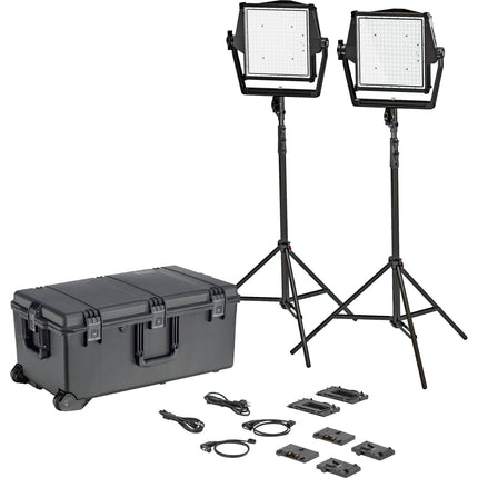 Litepanels Astra IP 1x1 Kit Dúo LED Bicolor con Placas Gold y V-Mount 2 Luces Estuche Pelican