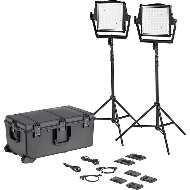 Litepanels Astra IP 1x1 Kit Dúo LED Bicolor con Placas Gold y V-Mount 2 Luces Estuche Pelican