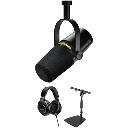 Shure MV7+ Micrófono para Podcast XLR USB con Brazo Ajustable Auriculares Cerrados