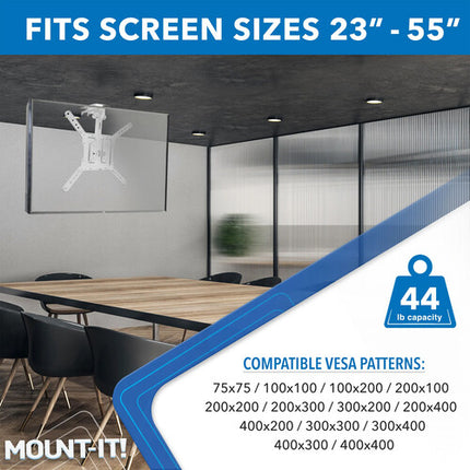 Mount-It! MI-4225WHT Soporte de Techo Plegable para TV 23 a 55" Blanco 44 lb capacidad