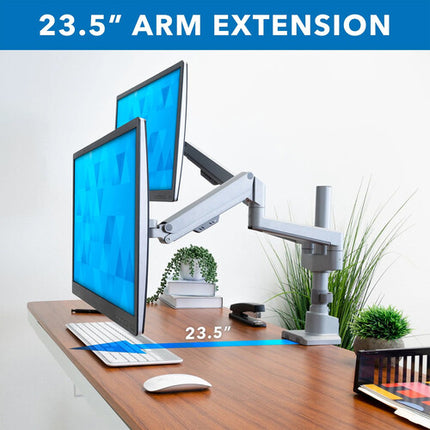 Mount-It! MI-6772 Soporte de Escritorio para 2 Monitores 19 a 32" con Ajuste de Altura y Rotación