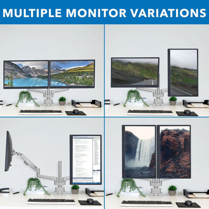 Mount-It! MI-6772 Soporte de Escritorio para 2 Monitores 19 a 32" con Ajuste de Altura y Rotación