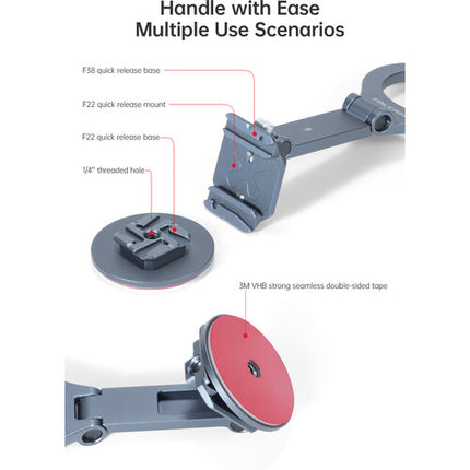 Falcam F22 & F38 Soporte Magnético para Teléfono con Rotación 240° y Montura 1/4"-20